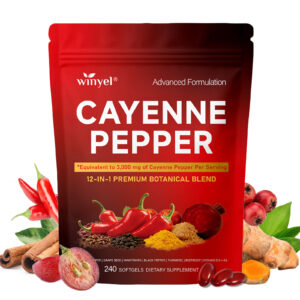 Chili Pepper 240 Softgel Supports Leg Vein, Heart, & Vascular Health.